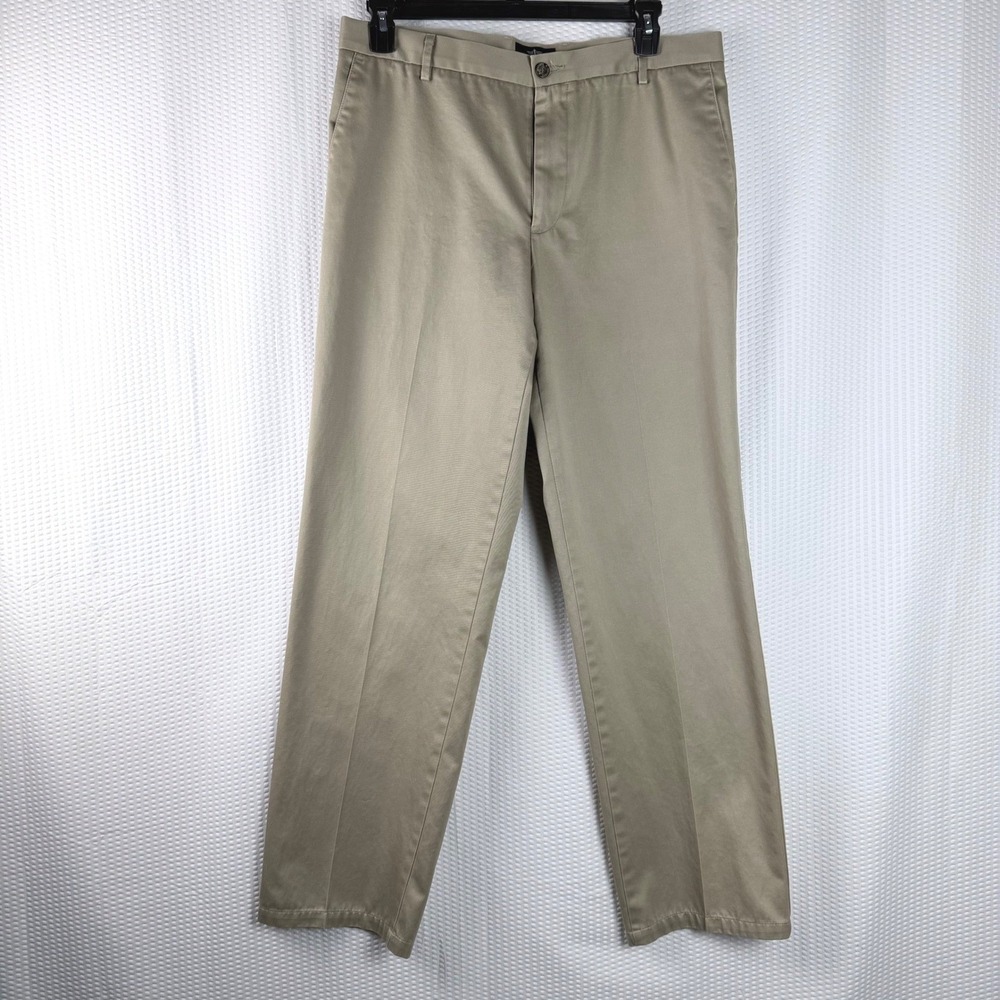 Dockers Signature Khaki Straight Fit Mens 36x34 Casual Dress Pants Tan Cotton